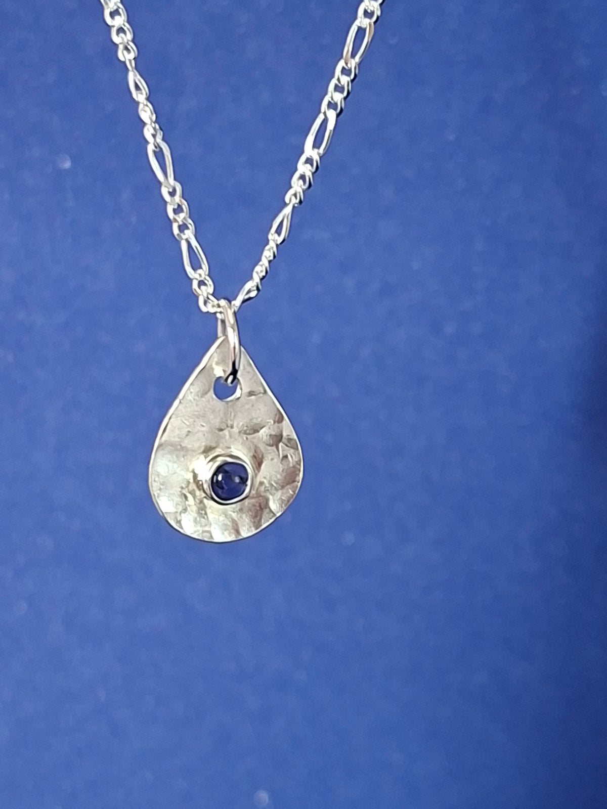 Delicate Teardrop Iolite Pendant Necklace