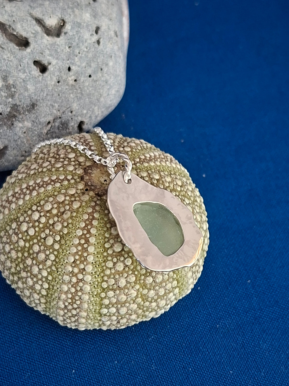 Light Green Sicilian Sea Glass Pendant