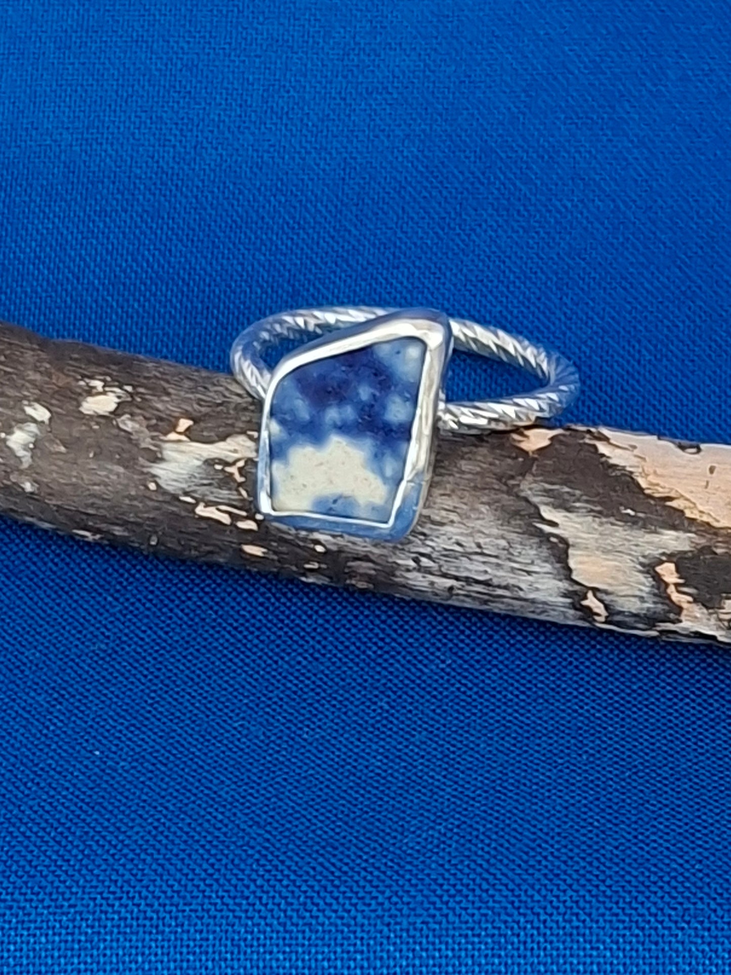 Silver Ring with Local Beach Ceramics