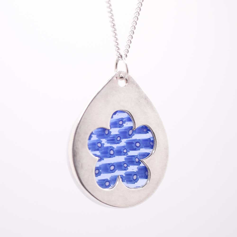 Cornflower Blue Glass Pendant