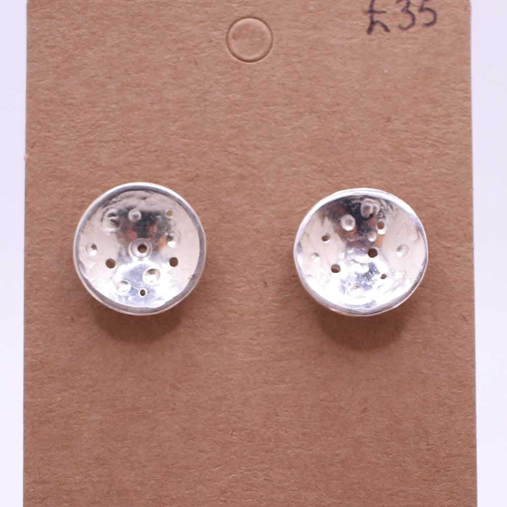 Silver Moonscape Studs