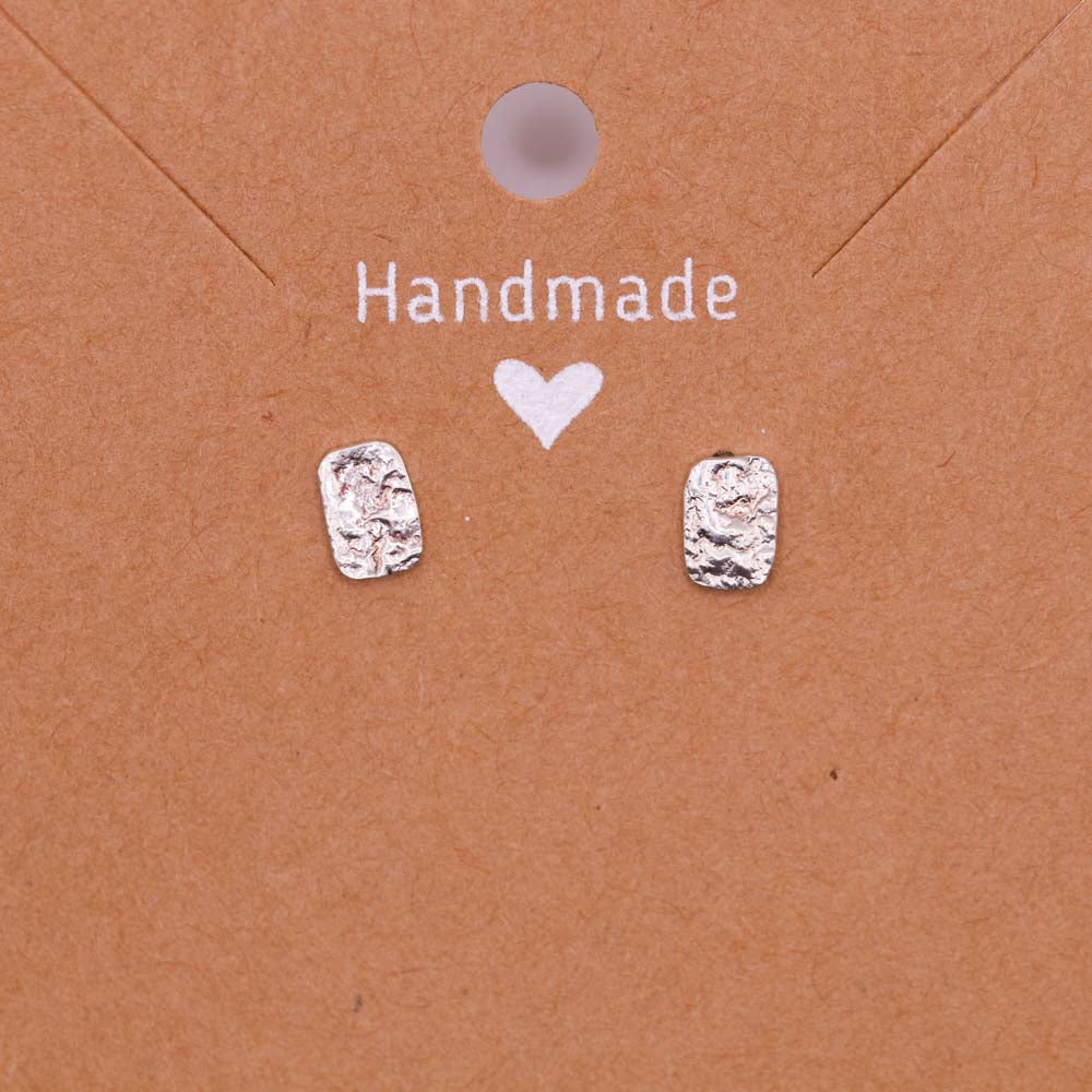 Small Silver Studs with Unique Texture