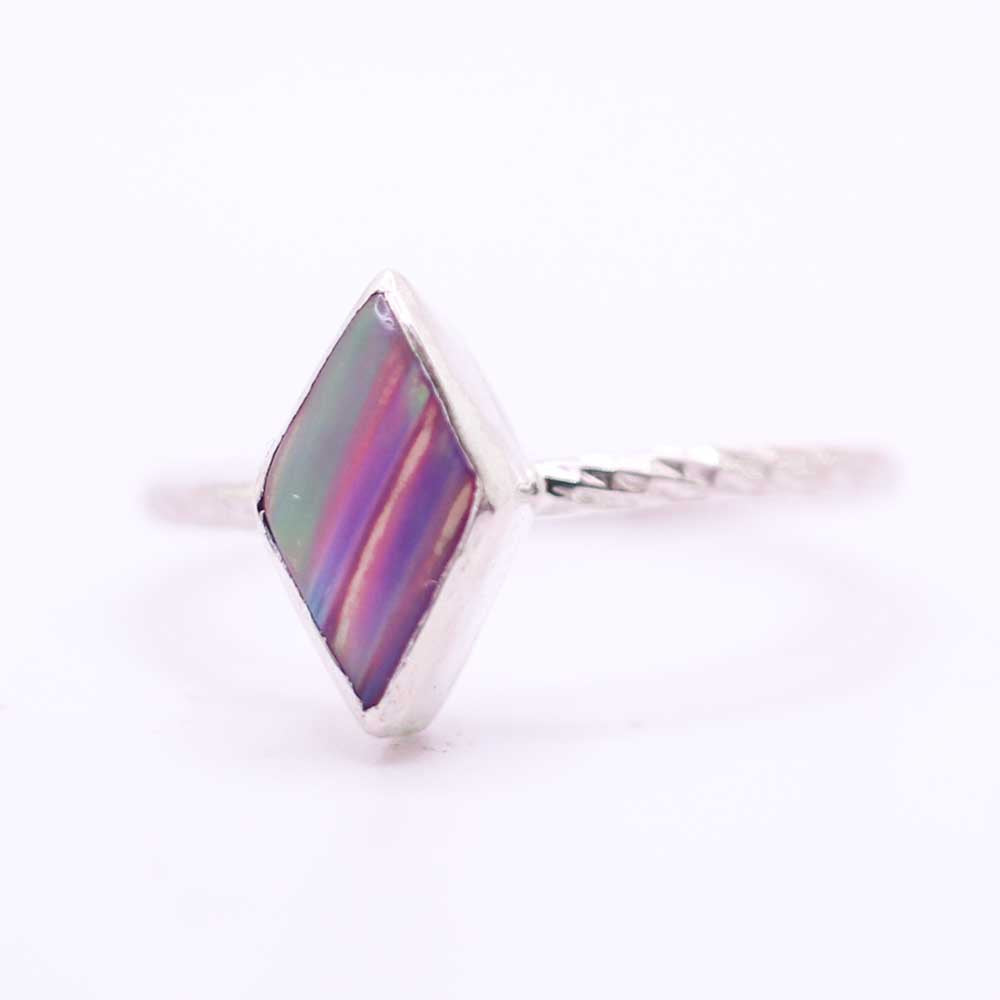 Pink Aurora Opal Ring