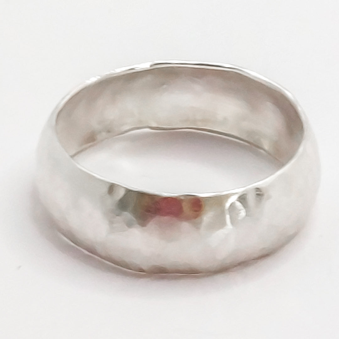 Curved and Textured Silver Ring