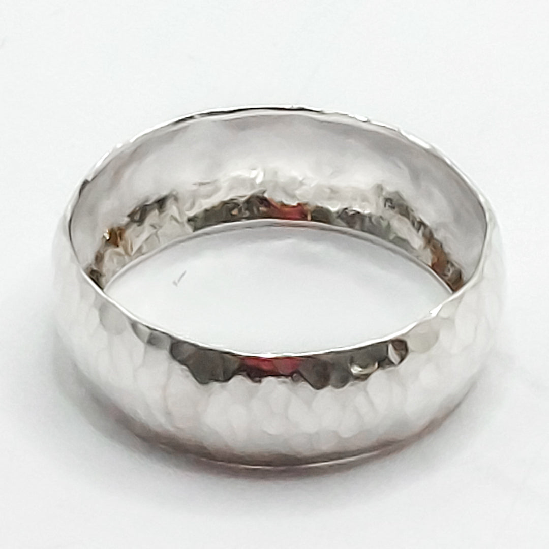 Curved and Textured Silver Ring