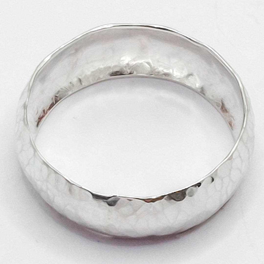Curved and Textured Silver Ring