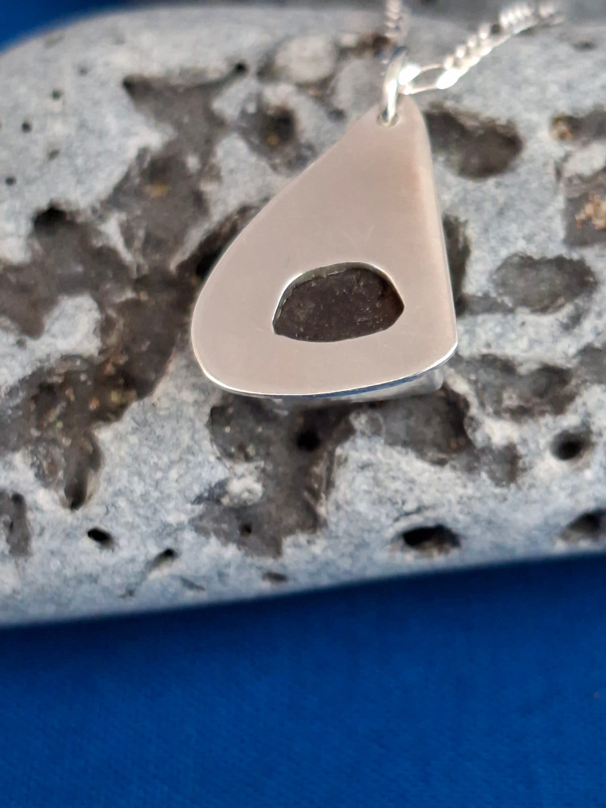 Brown Sicilian Sea Glass Silver Pendant