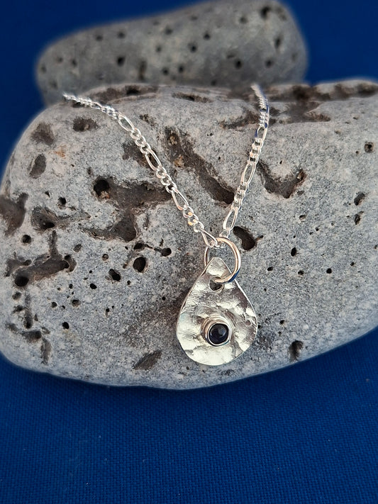 Delicate Teardrop Iolite Pendant Necklace