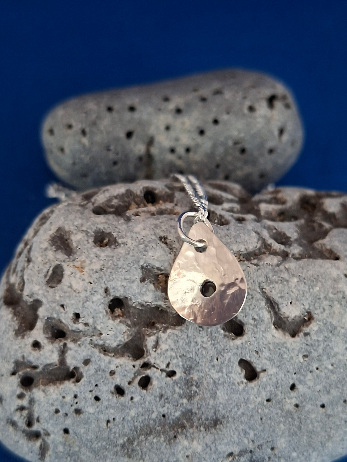 Delicate Teardrop Iolite Pendant Necklace