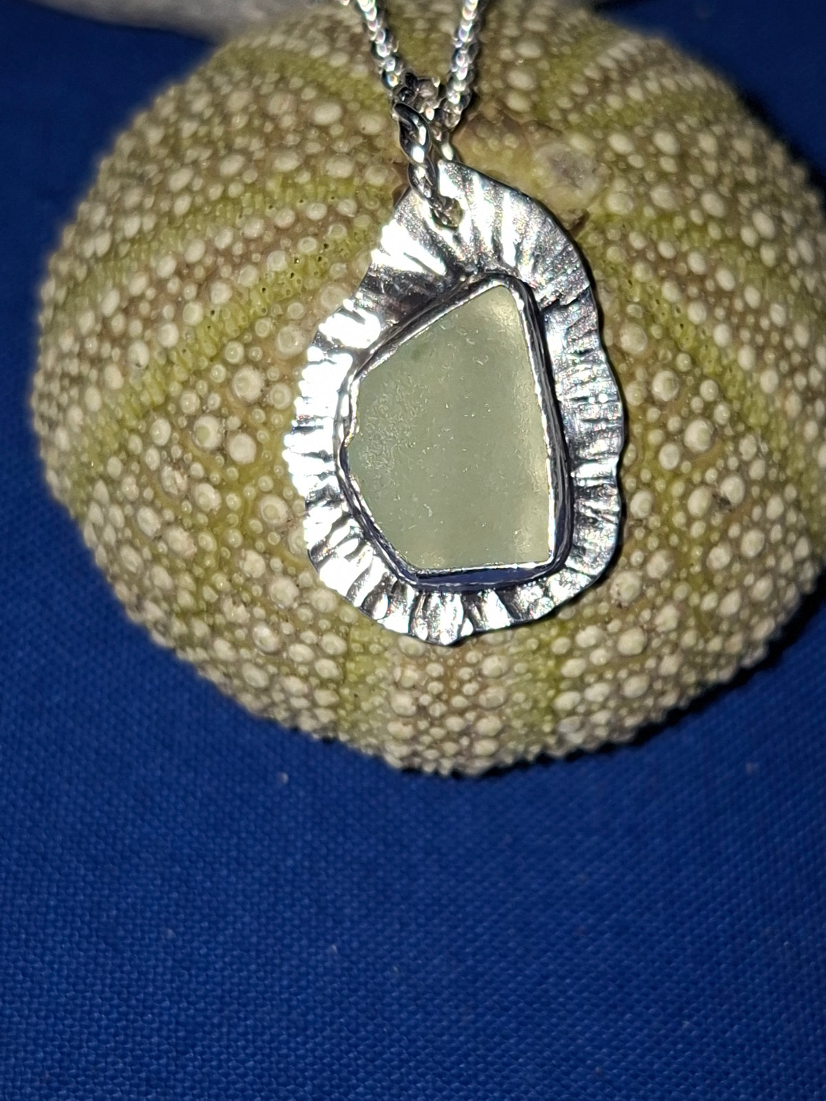 Light Green Sicilian Sea Glass Pendant