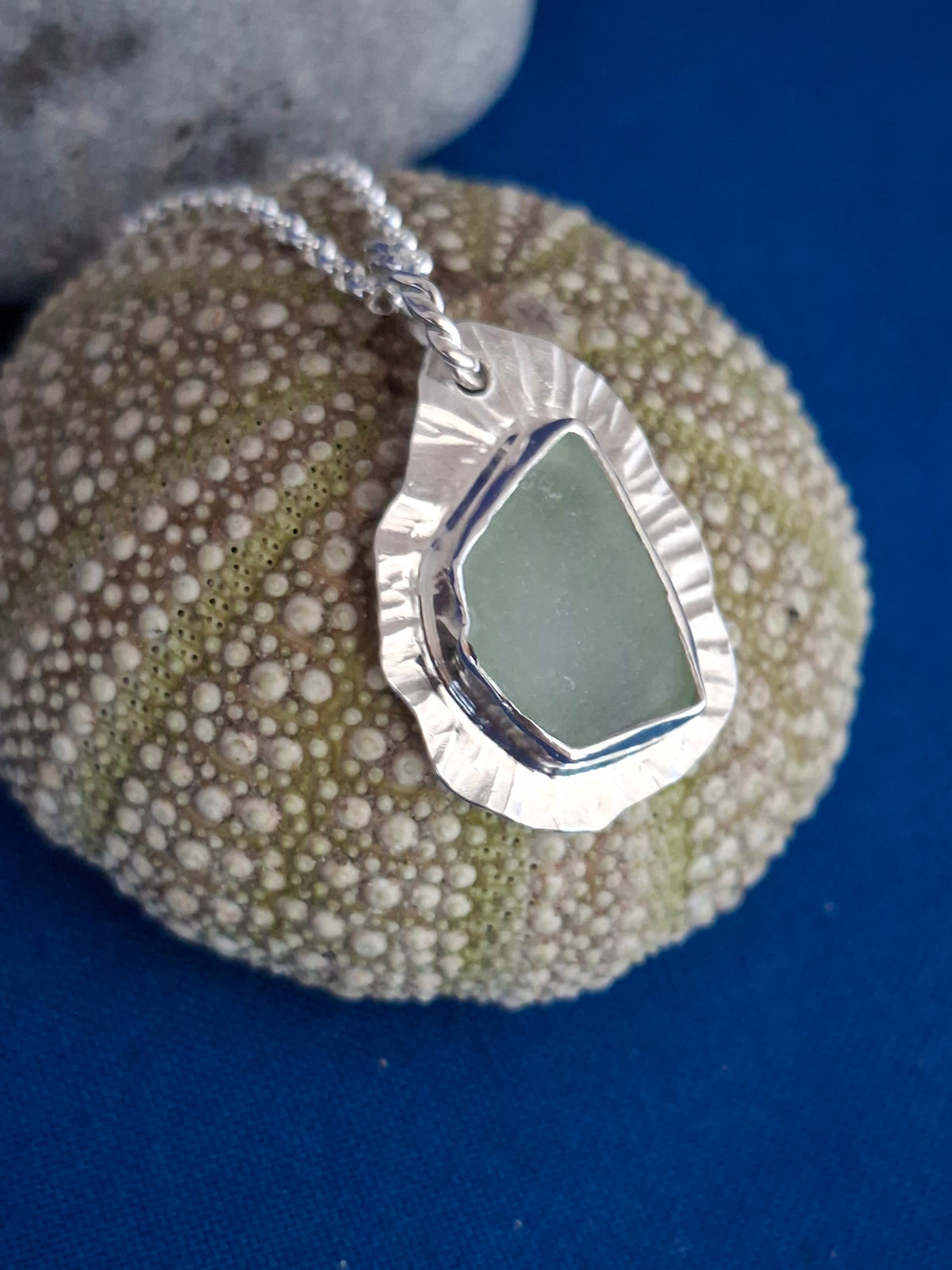 Light Green Sicilian Sea Glass Pendant