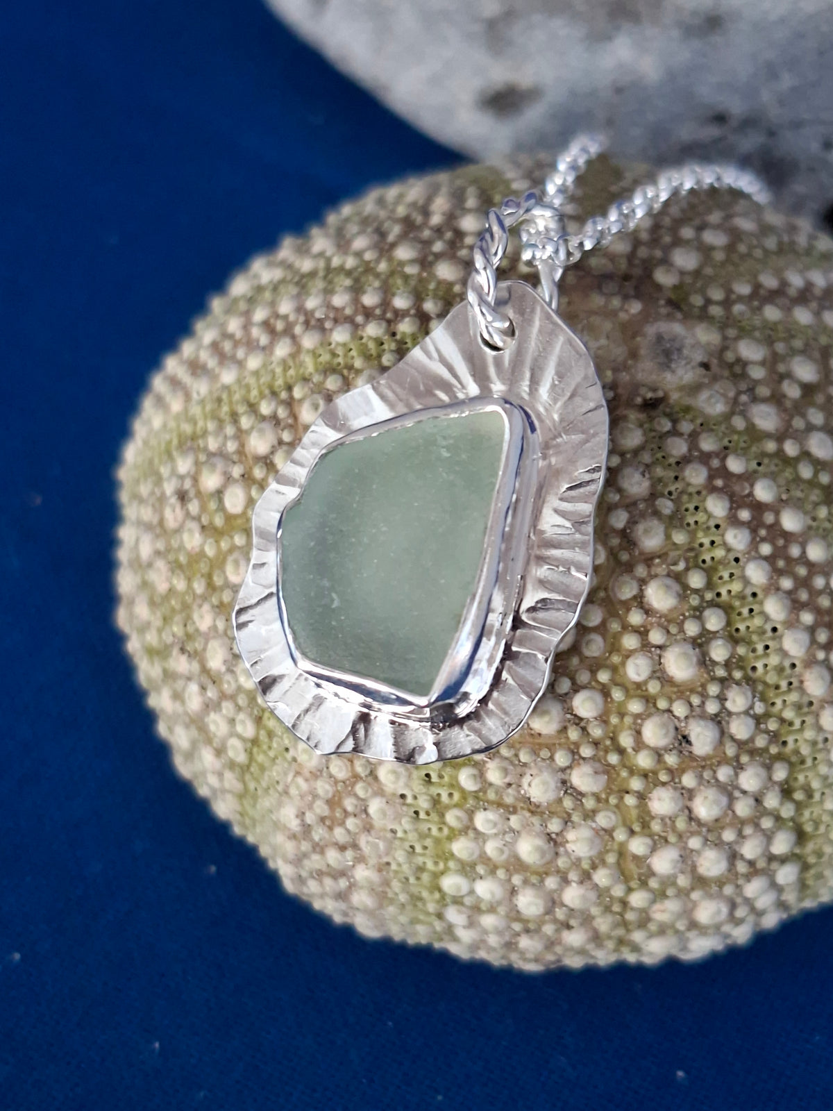 Light Green Sicilian Sea Glass Pendant