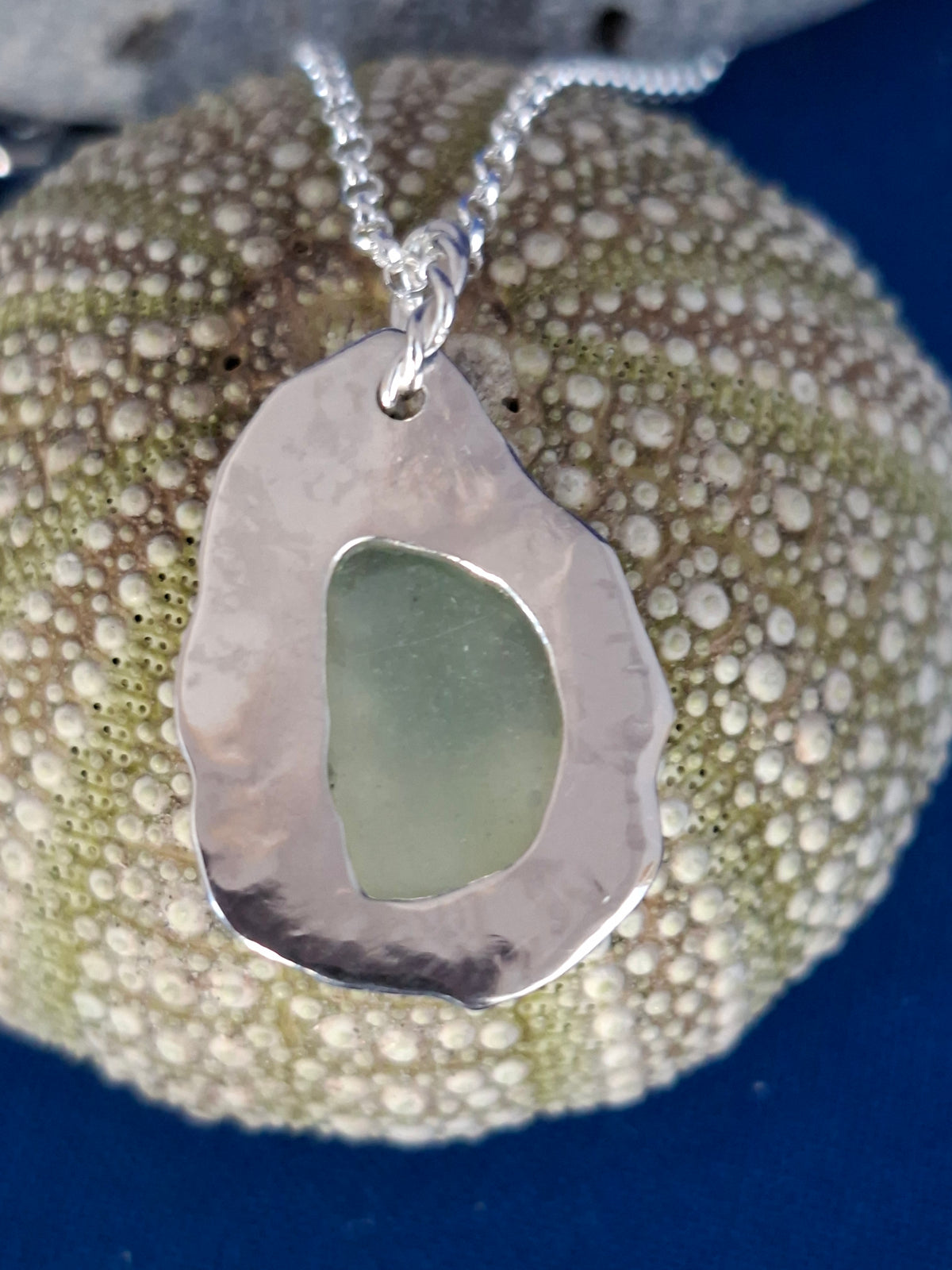 Light Green Sicilian Sea Glass Pendant