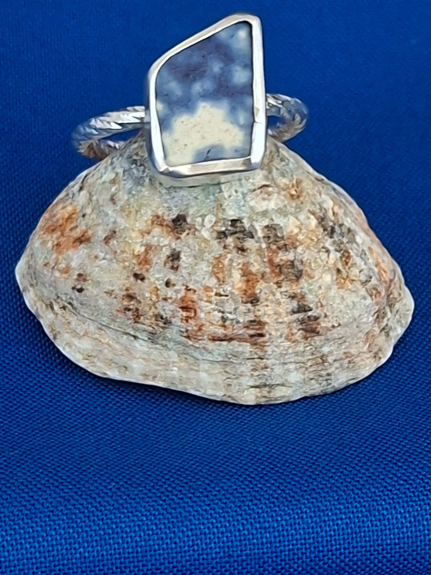 Silver Ring with Local Beach Ceramics