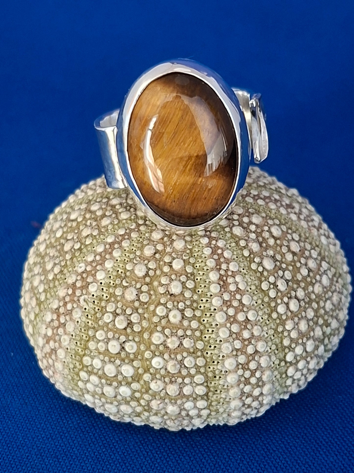 Silver Ring with Oval Tiger's Eye Stone