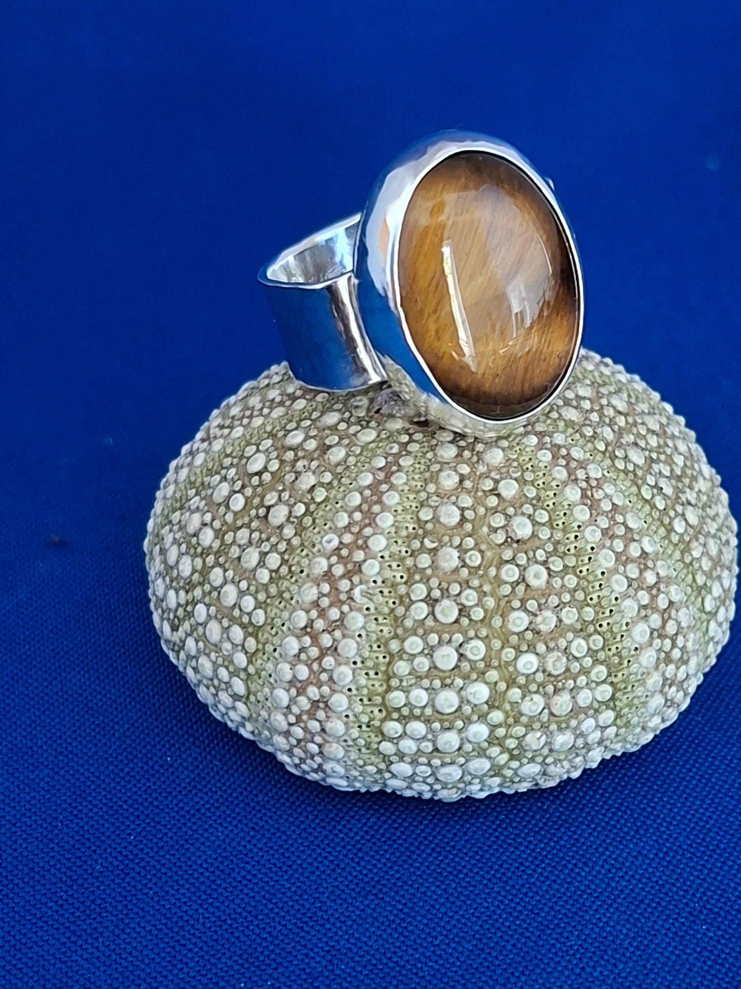 Silver Ring with Oval Tiger's Eye Stone