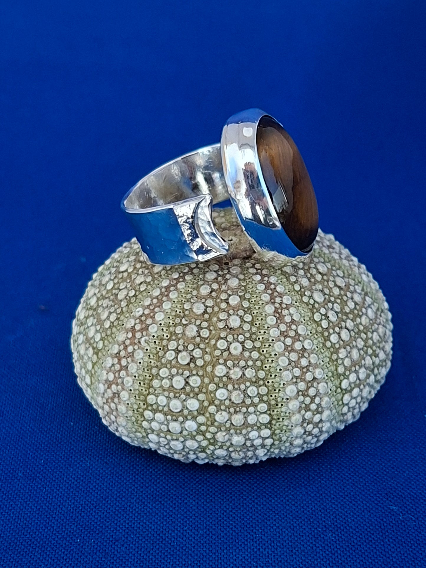 Silver Ring with Oval Tiger's Eye Stone