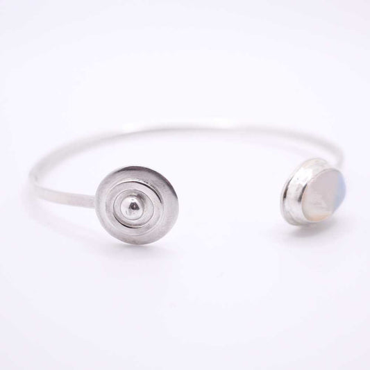 Silver Bangle with Moonstone