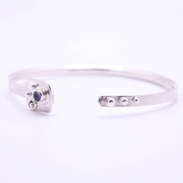 Silver Bangle with Iolite