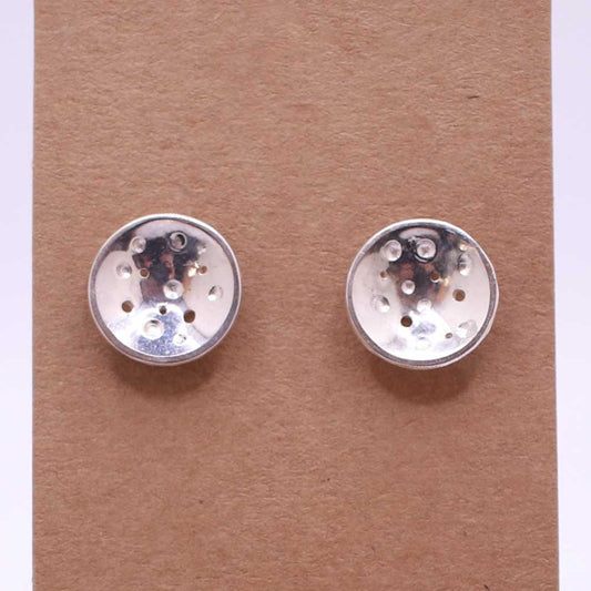 Silver Moonscape Studs