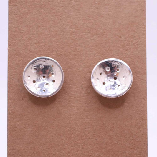 Silver Moonscape Studs