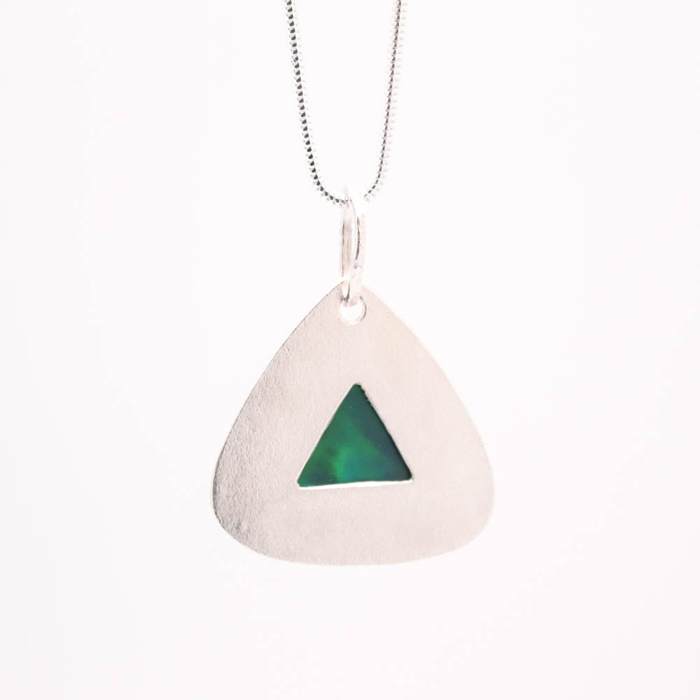 Triangular Green Aurora Opal Necklace