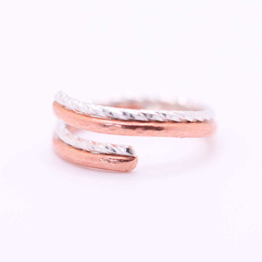 Silver and Copper Wrap Ring