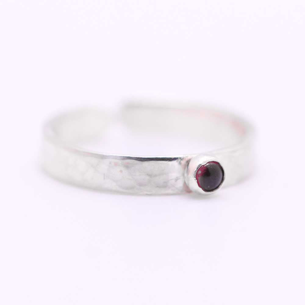 Silver Ring with Garnet Gemstone