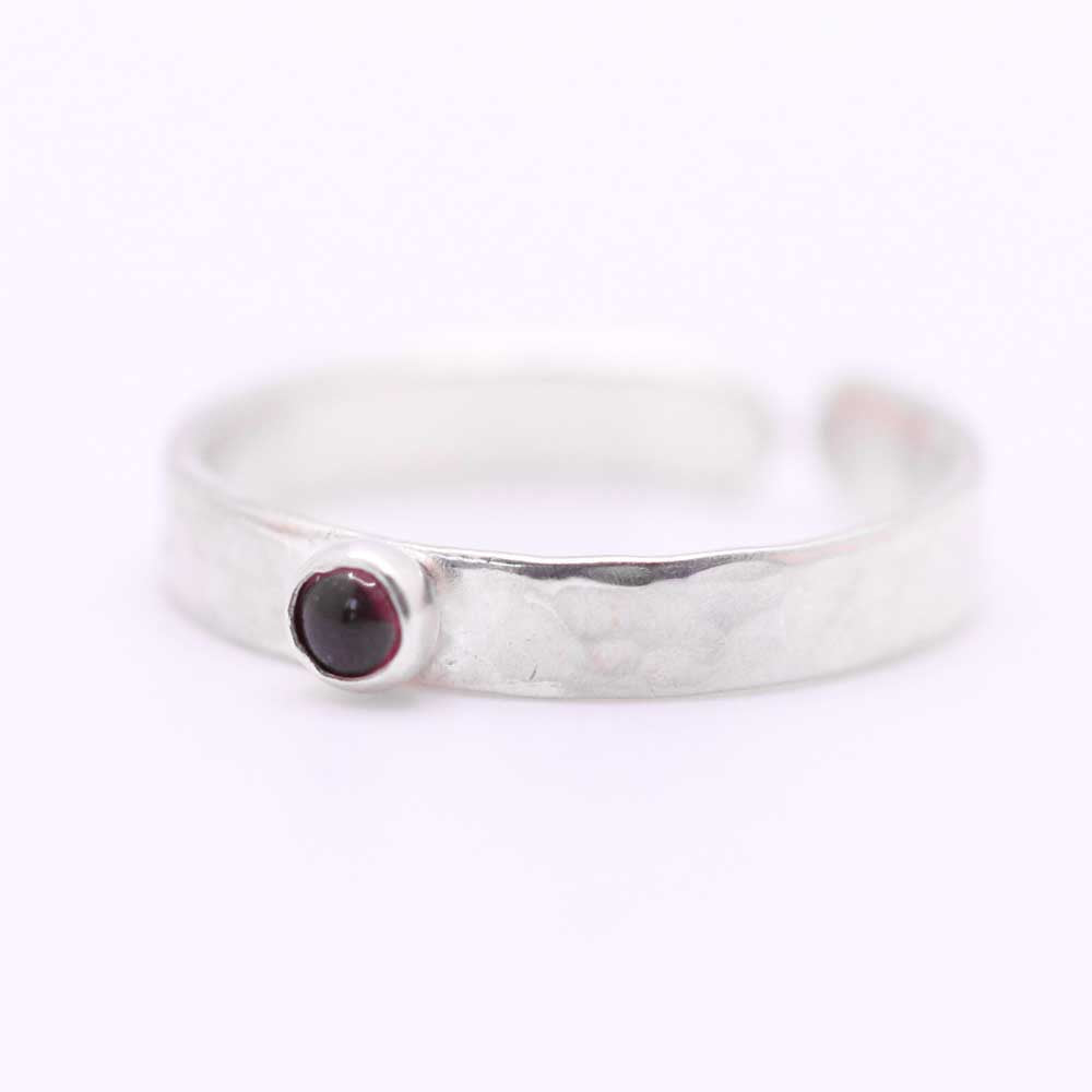 Silver Ring with Garnet Gemstone