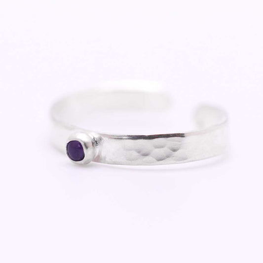 Silver Ring with Amethyst Gemstone