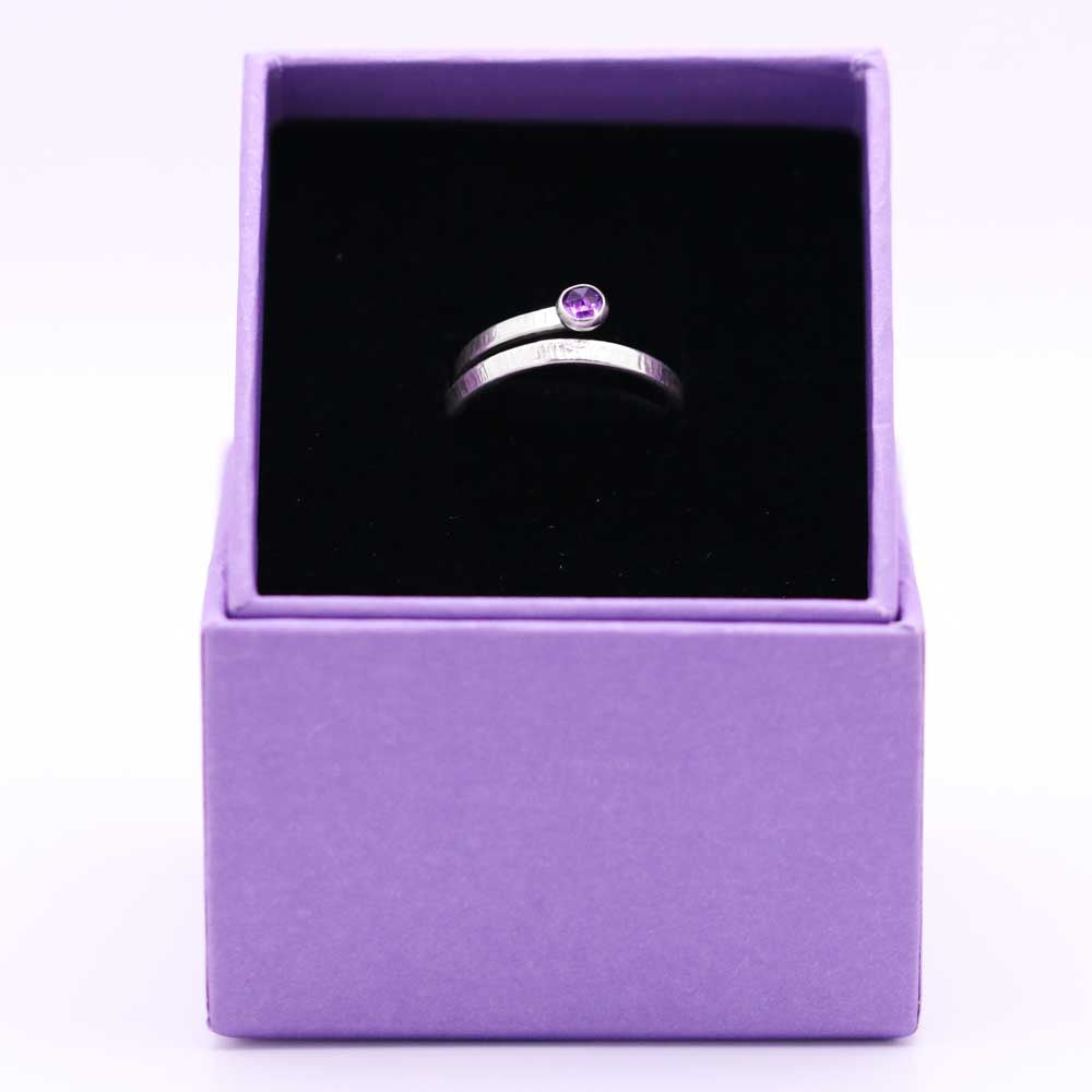 Silver Wrap Ring with Faceted Amethyst