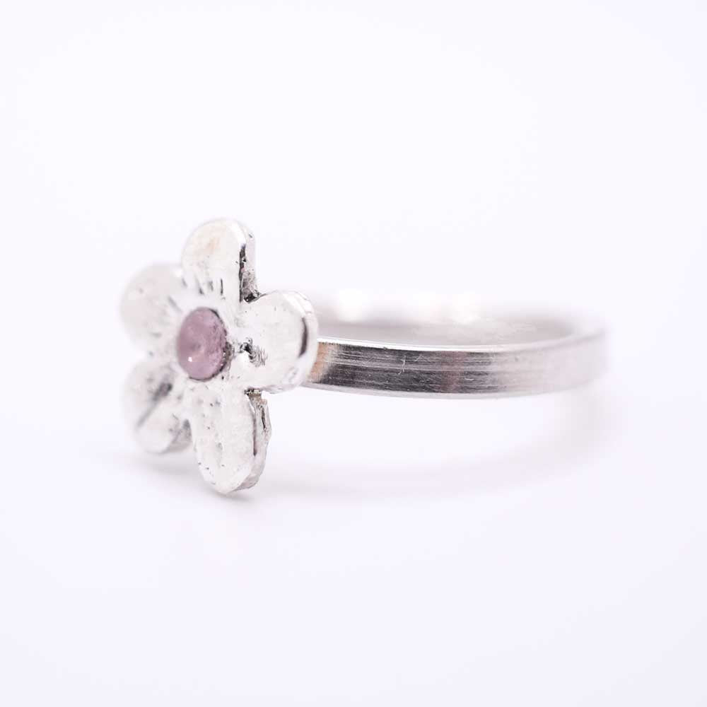 Silver Ring with Flower