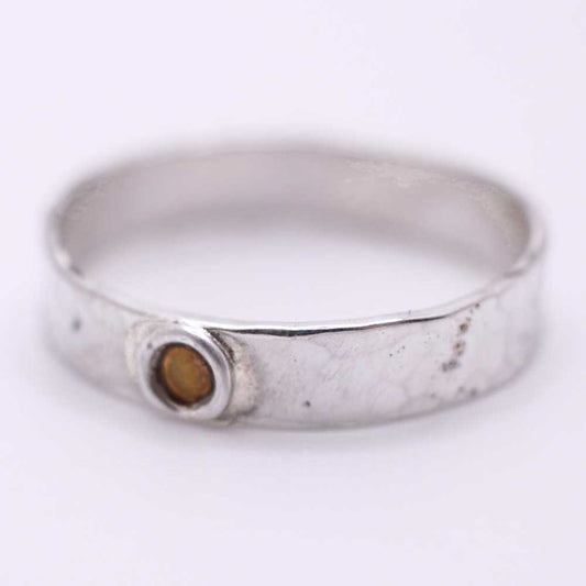 Silver Ring with Honey Coloured Enamel