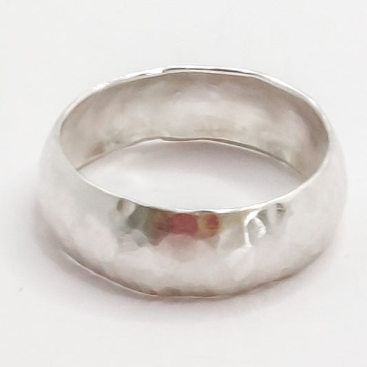Curved and Textured Silver Ring