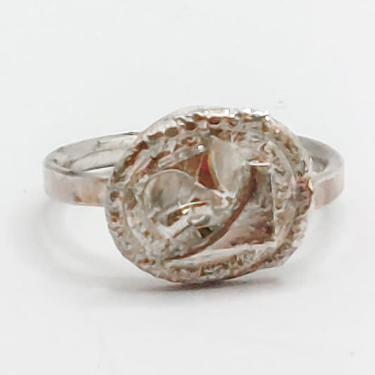 Textured Ring with Silver Abstract Melt